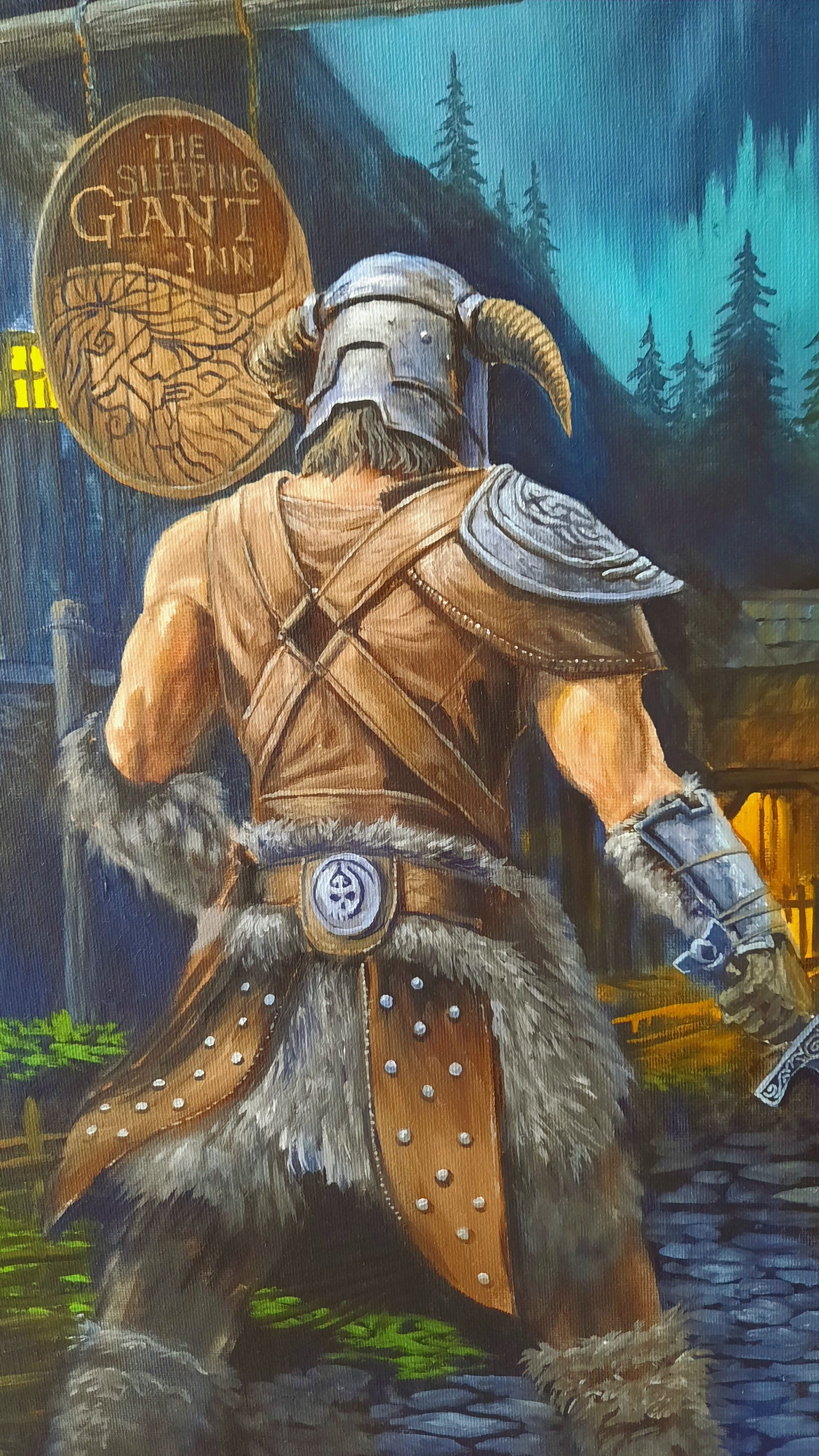 Original oil painting Encounter in Riverwood