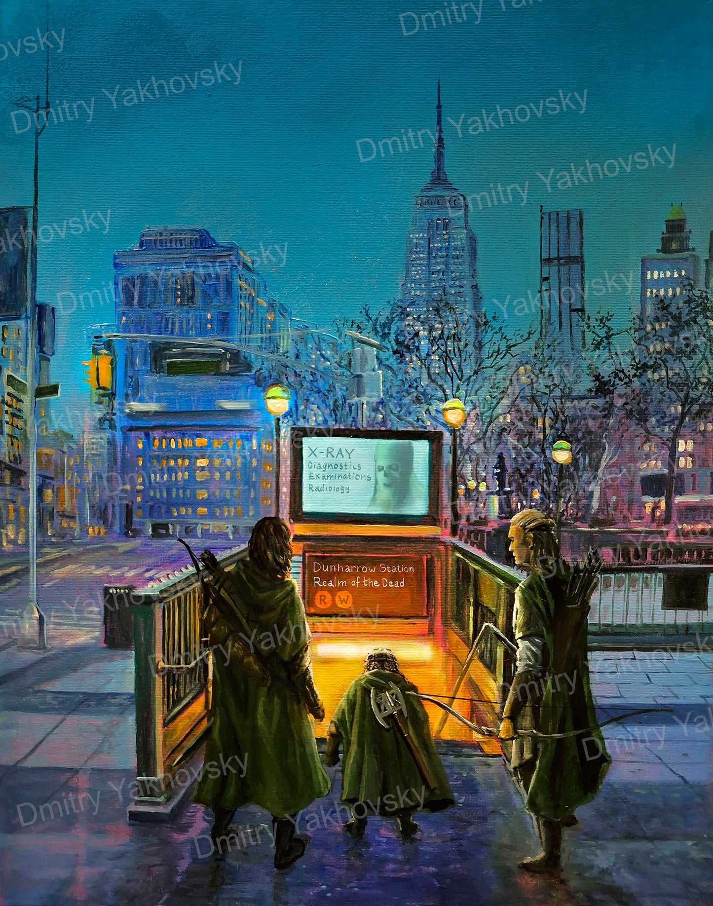Original oil painting Entering Realm of the Dead