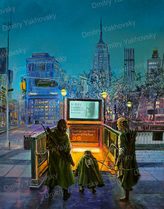 Original oil painting Entering Realm of the Dead