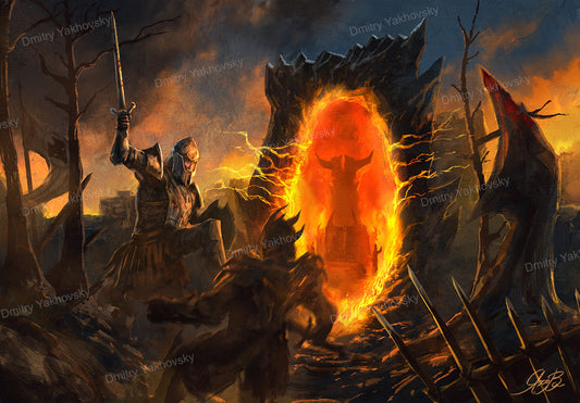 Original oil painting Hero Of Kvatch