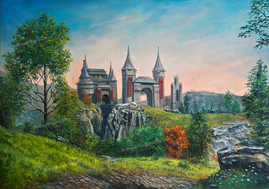 Original oil painting Skingrad Castle